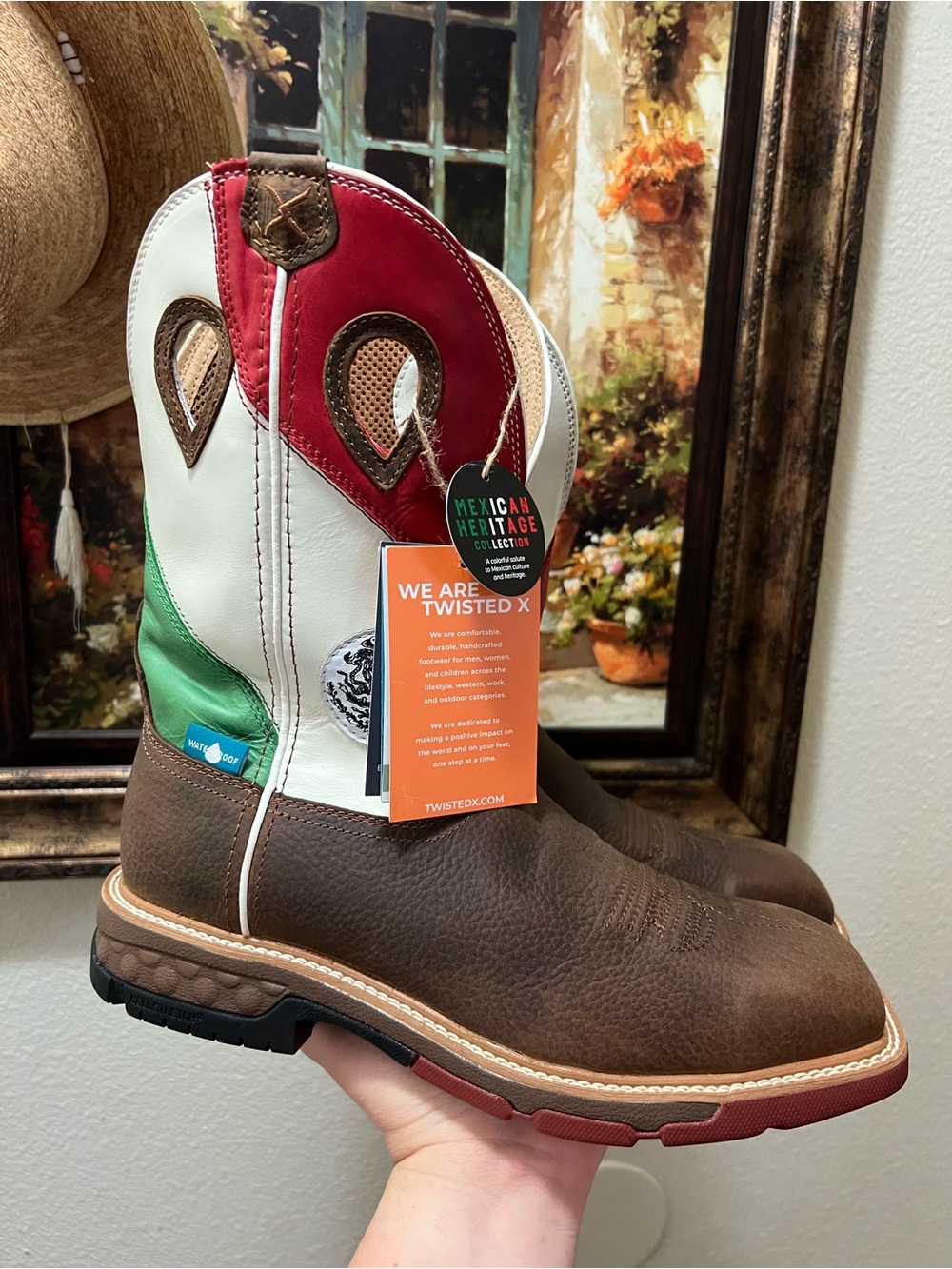 TWISTED X Mexican Heritage 12" WESTERN WORK BOOTs ALLOY TOE